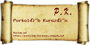 Porkoláb Kurszán névjegykártya